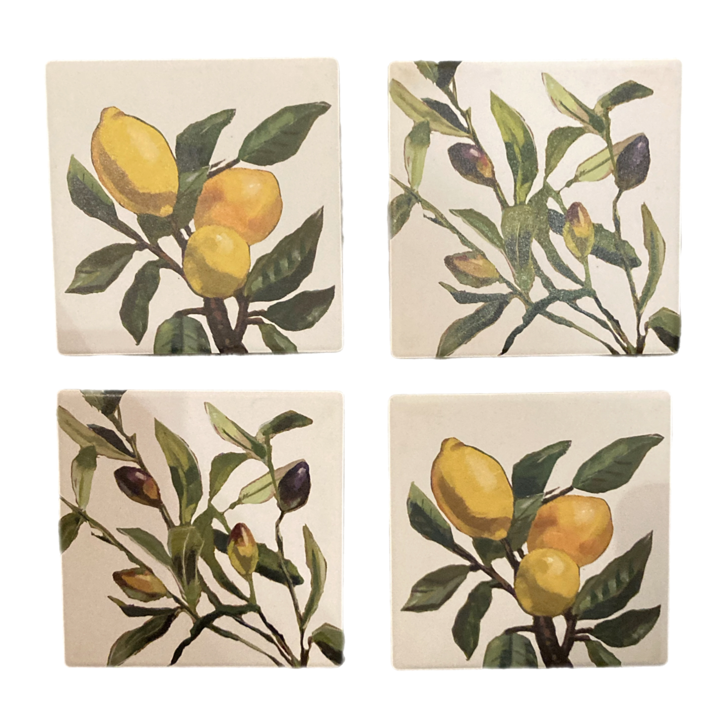 Lemon Coasters, Set Of 4