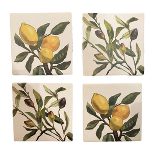 Lemon Coasters, Set Of 4