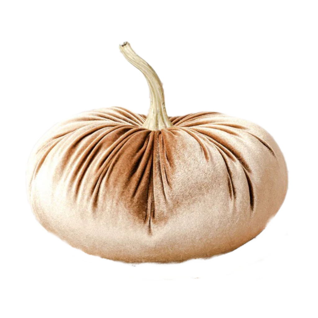 Beige Velvet Pumpkin Figurine