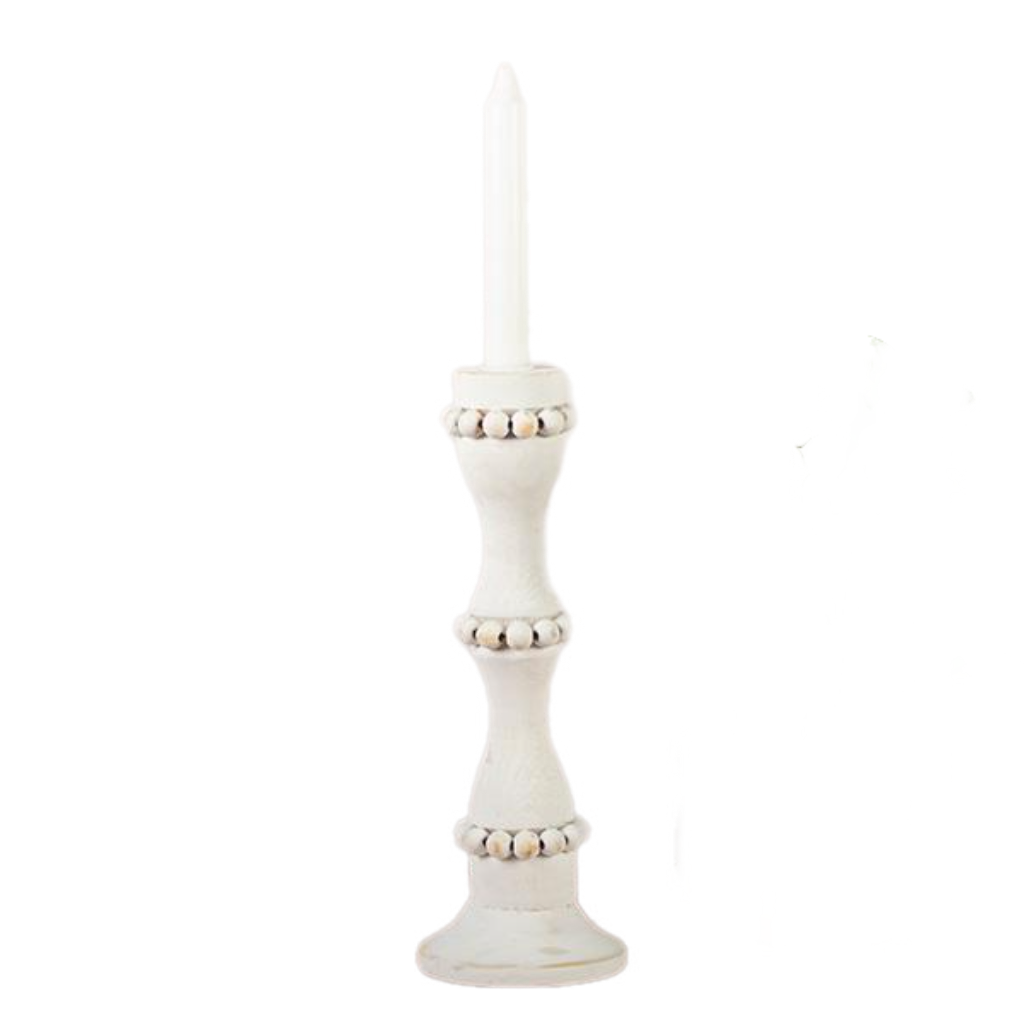Large White Taper Candle Holder