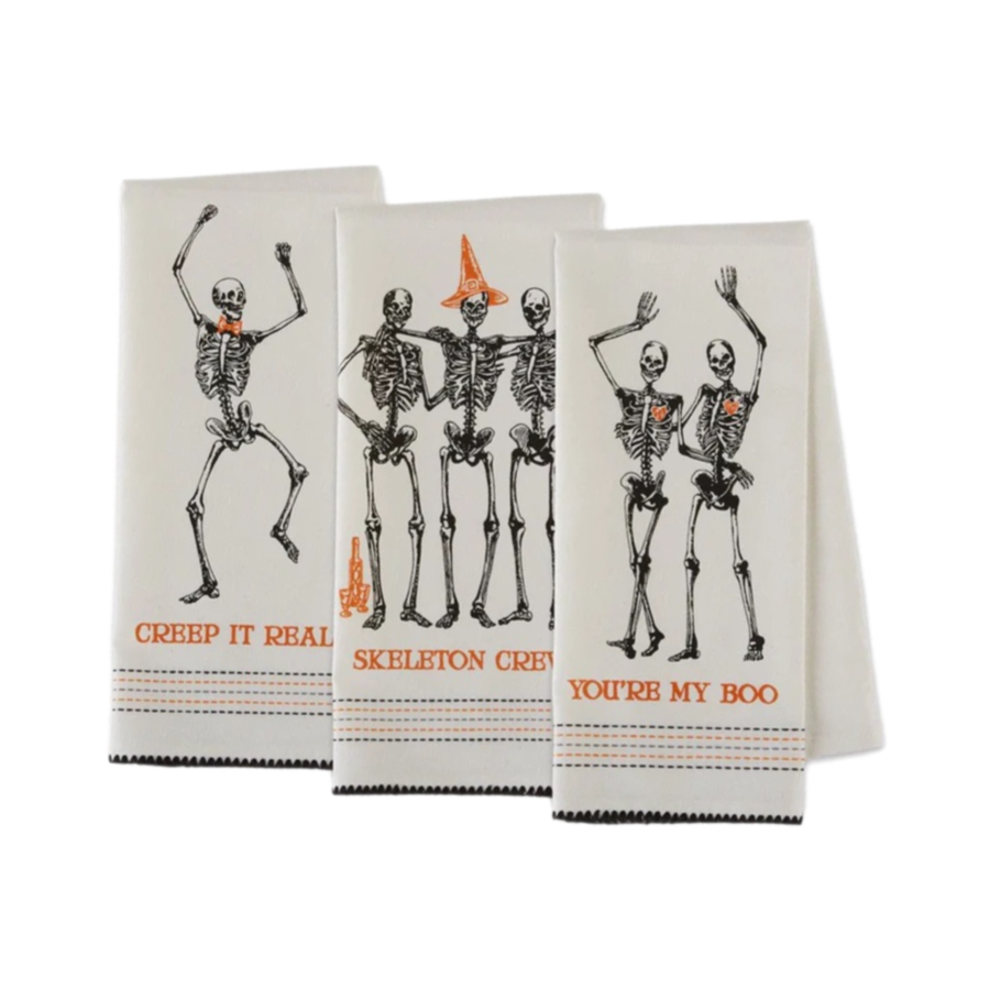 Assorted Skeleton Tea Towel, INDIVIDUALLY SOLD