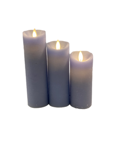 Assorted Slim Pillar Flameless Candle: Lavender, INDIVIDUALLY SOLD
