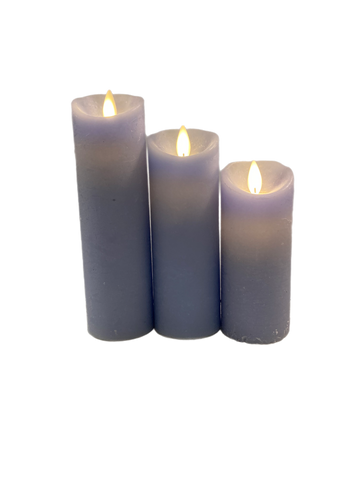 Assorted Slim Pillar Flameless Candle: Lavender, INDIVIDUALLY SOLD