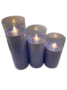 Assorted Wide Pillar Flameless Candle: Lavender, INDIVIDUALLY SOLD