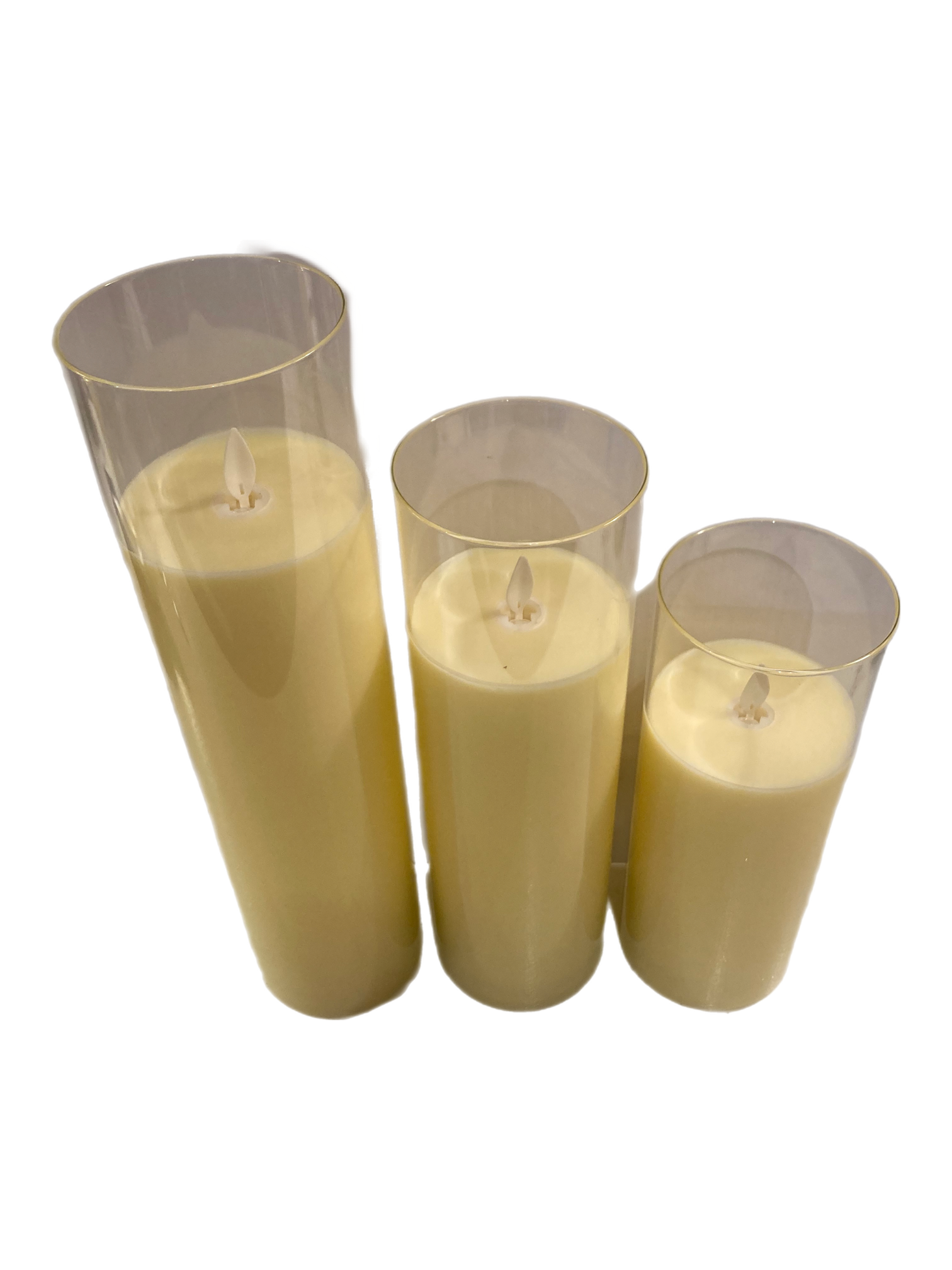 Assorted Slim Pillar Flameless Candle: Yellow, INDIVIDUALLY SOLD