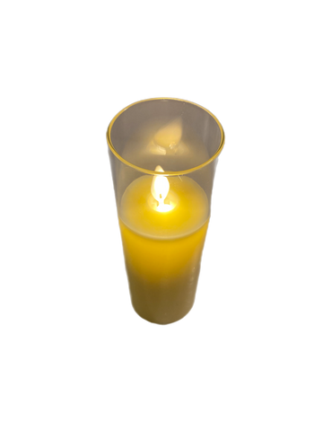 6" Slim Pillar Flameless Candle: Yellow