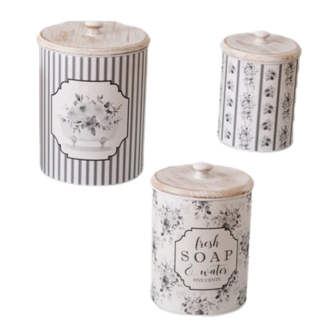 Assorted Bathroom Canister, INDIVIDUALLY SOLD