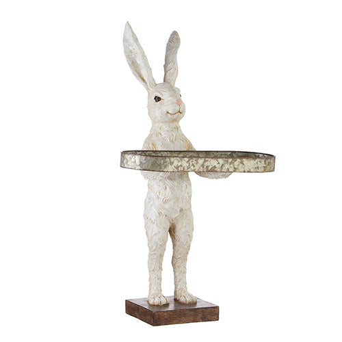 Rabbit With Tray Figurine