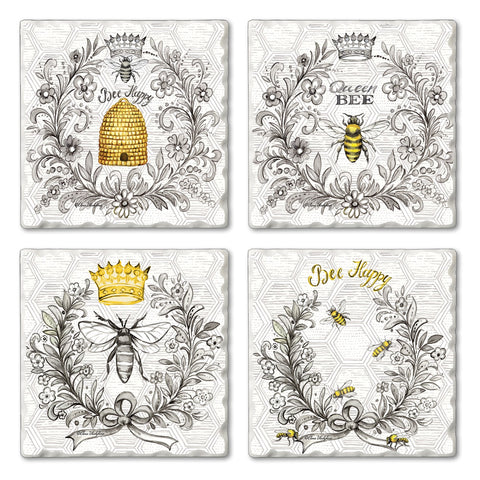 Queen Bee Coasters, Set Of 4