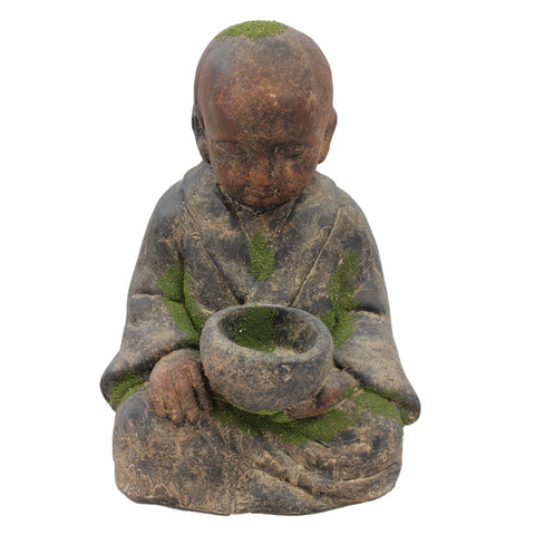 Monk With Planter On Lap