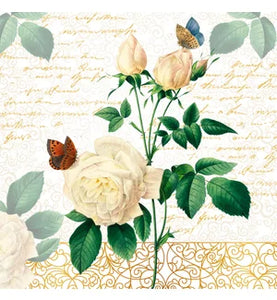 Luncheon Paper Napkin: Rose Lace