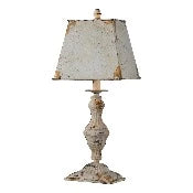 White Distressed Table Lamp