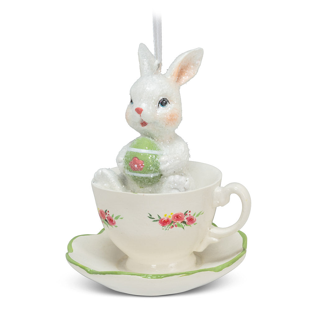 Rabbit In Teacup Ornament