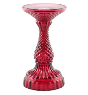 Depression Glass Pillar Candle Holder, LARGE RED