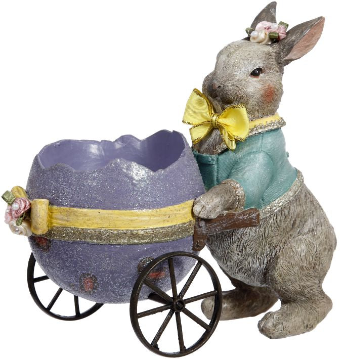 Vintage Rabbit |With Egg Cart Figurine