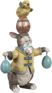 Vintage Rabbit With Stacked Egg And Chick Figurine