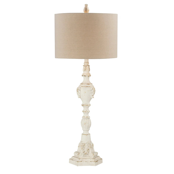 White Distressed Table Lamp