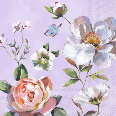Cocktail Paper Napkin: Magnolia Rose Lilac