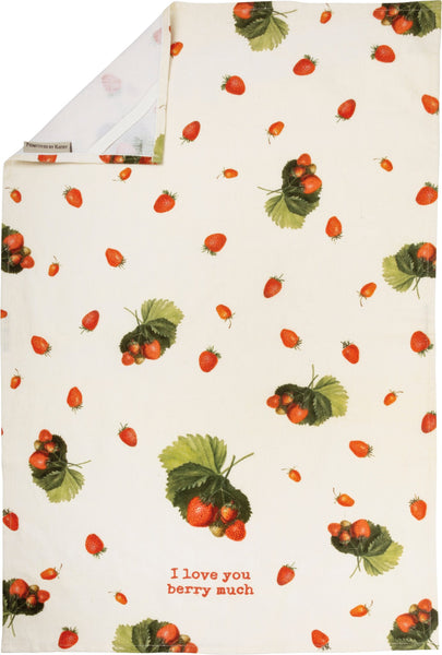 I Love You Berry Much Tea Towel