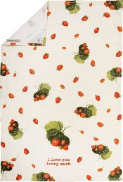I Love You Berry Much Tea Towel