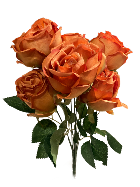 16" Burnt Orange Rose Bouquet