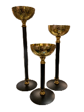 Assorted Black And Gold Pillar Candle Holder, INDIVIDUALLY SOLD