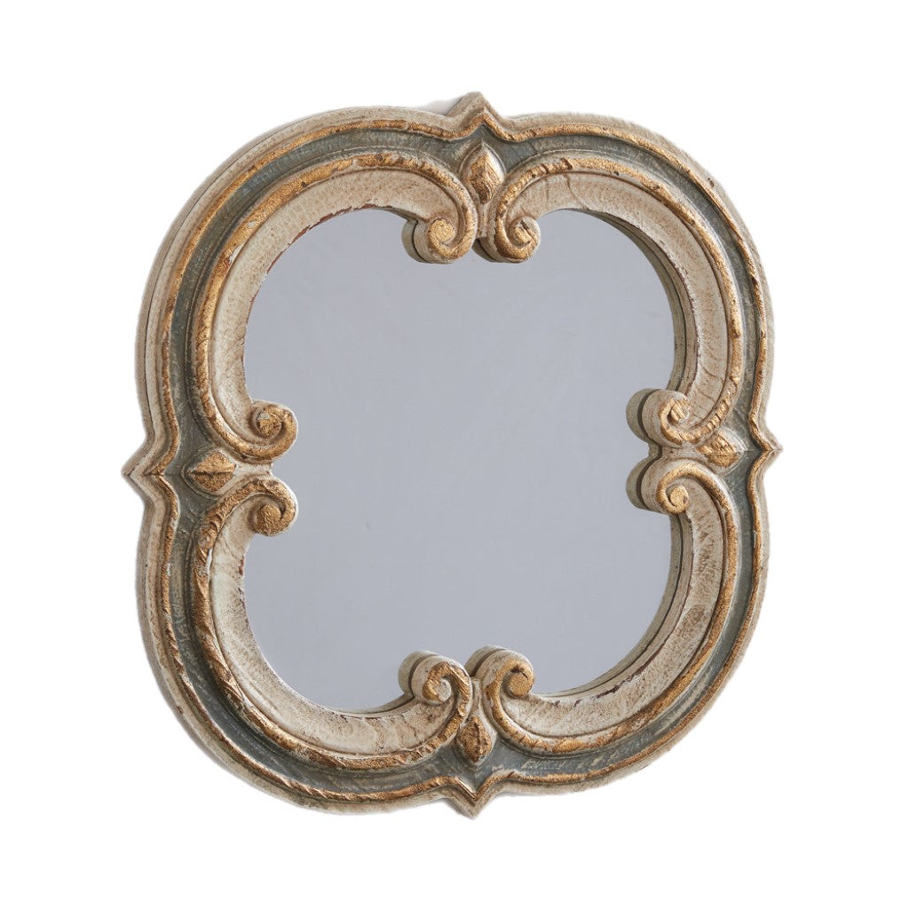 Blue Scalloped Wall Mirror