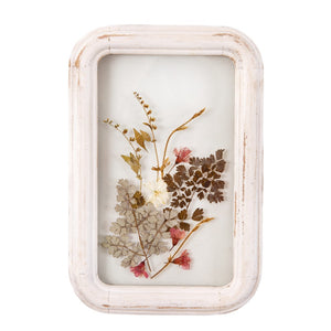 Pressed Flowers In White Frame